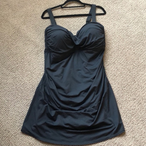 Anne Cole Other - ANNE COLE swimdress twist ruched front NWOT 22W